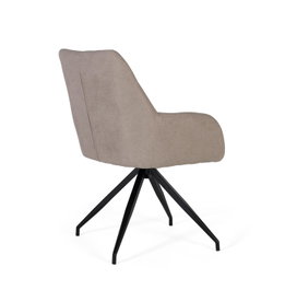 GINER Y COLOMER Lot de 2 chaises pivotantes en tissu gris et pieds en acier